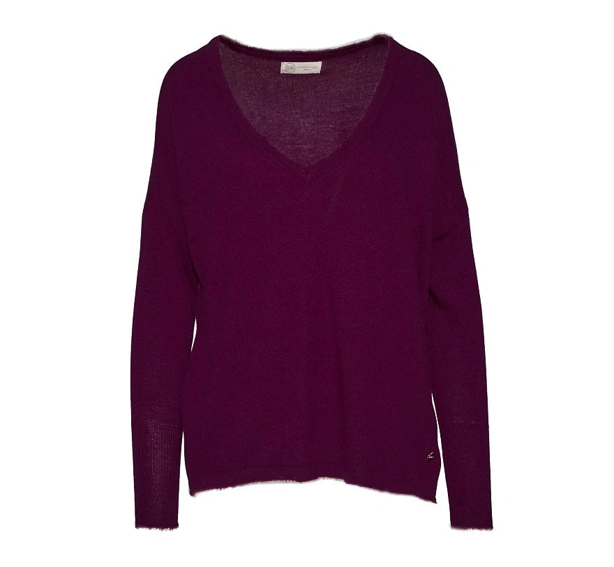 Pullover con Frange Bordeaux