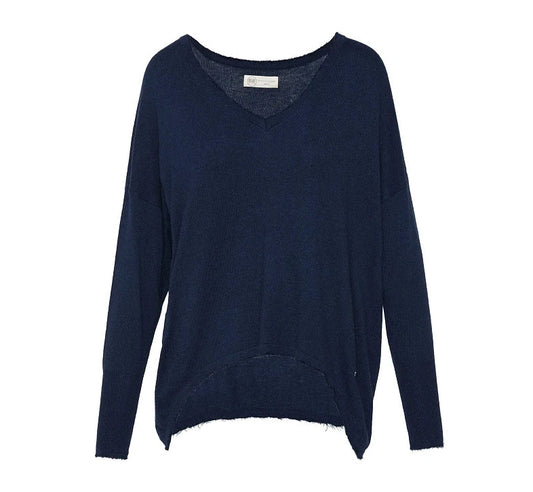 Pullover con Frange Blu