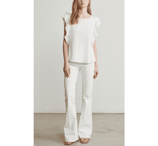 Jeans Flare Elasticizzato Bianco