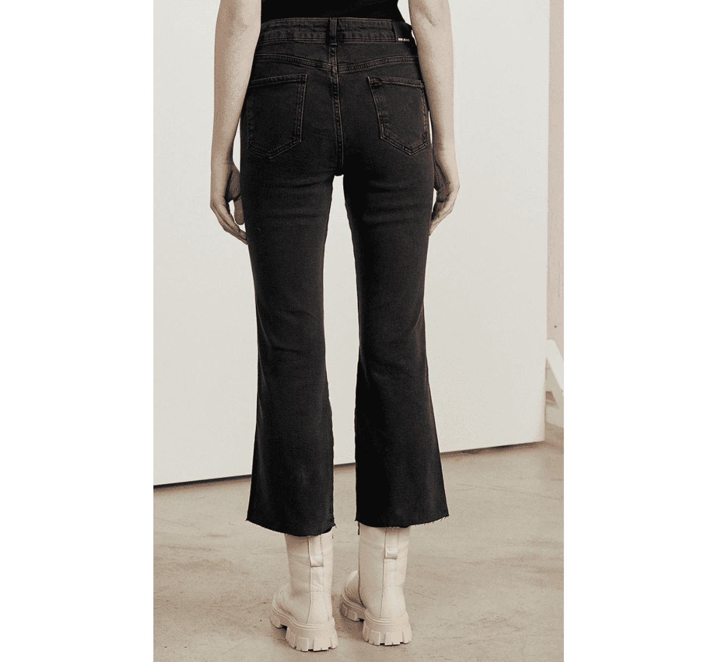 Jeans Cropped Flare Nero